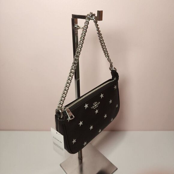 NWT COACH CW409 Nolita 19 In Pebble Leather with Star Print Black Multi - Picture 2 of 5